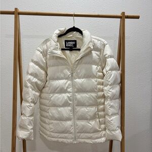 Lands' End Cream Puffer Jacket